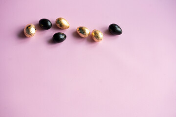 Easter golden and black eggs