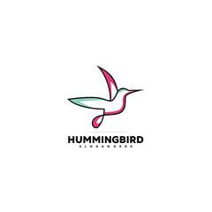 humming bird line logo template logo color