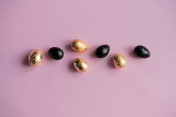 Easter golden and black eggs