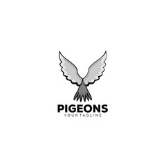 pigeons logo vector design illustration