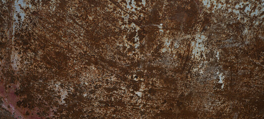 Grunge aged old weathered scratched rusty rust metal steel background texture banner