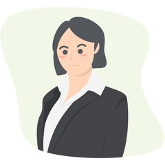 Professional Business Women Employment Avatar Short Hair Character