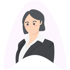 Professional Business Women Employment Avatar Short Hair Character