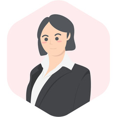 Professional Business Women Employment Avatar Short Hair Character