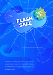 Modern colorful flash sale poster background