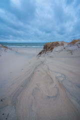 shore of the baltic sea on a cloudy day in autumn