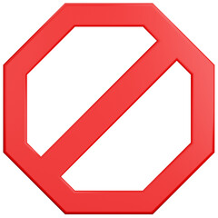 stop forbidden sign 3d illustration