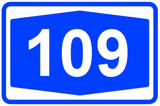 Illustration eines Autobahnschildes der Autobahn 109 in Deutschland