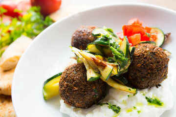 Faláfel or falafel​ is a chickpea or broad bean croquette. It is usually consumed in the Middle...
