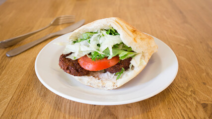 Faláfel or falafel​ is a chickpea or broad bean croquette. It is usually consumed in the Middle East.