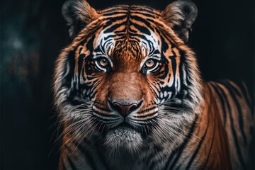 The Stripe-Furred Wildcat - A Close-up Portrait of a Tiger