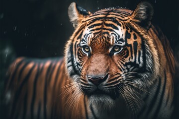 The Stripe-Furred Wildcat - A Close-up Portrait of a Tiger