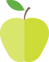 Flat green apple icon