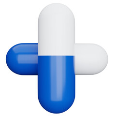 3d rendering of blue pill capsule
