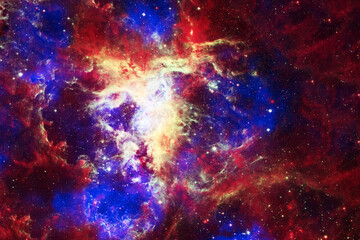 Red galaxy in deep space. Elements of this image were furnished by NASA