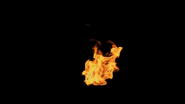 a torch flame. torch fire on black background
