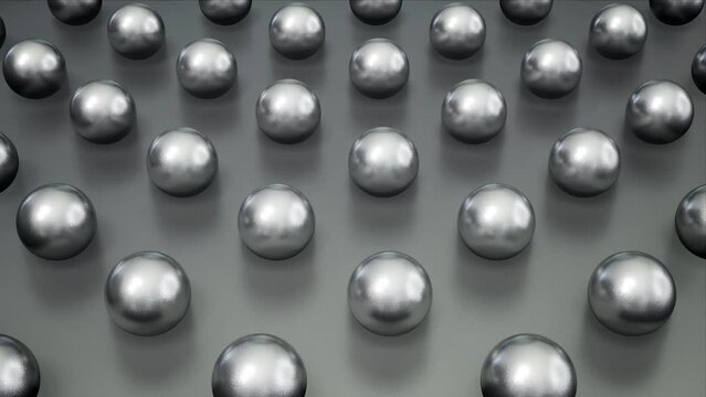 Glossy silver metal spheres background loop