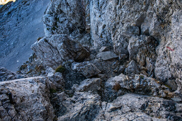 Fototapeta na wymiar Hiking tour Križ - Stenar - Bovški gamsovec, Julian alps, Slovenia 