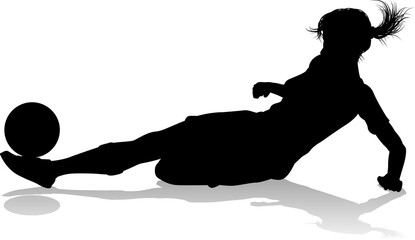 Female Soccer Football Player Woman Silhouette