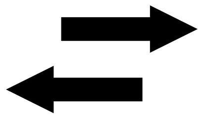 Two arrows pointing right and left 