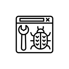 Bug Fixing icon in vector. Logotype