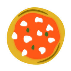 illustrazione di pizza Margherita con olive su sfondo trasparente