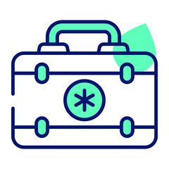 First aid kit of medical emergency vector in trendy style