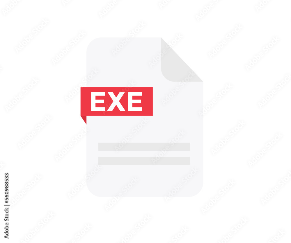 Poster file format exe logo design. document file icon. element for applications, web sites & data services
