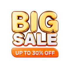 Big sale 30% discount promotion banner cutout