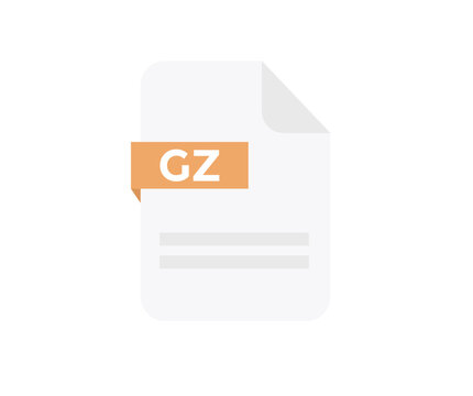 File format GZ logo design. Document file icon, internet, extension, sign, type, presentation, graphic, application. Element for applications, web sites, data services vector design and illustration.
