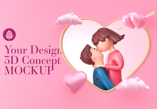 Valentine's Day Concept Mockup