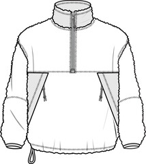 KID WEAR FUR FLEECE JACKET FLAT DESIGN VECTOR © M A A Designs