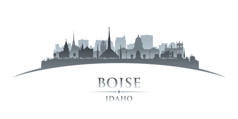Boise Idaho city silhouette white background