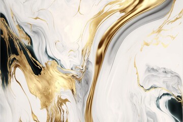 Elegant abstract marble-style background, adorned with lavish gold brushstrokes and shades - perfect texture or wallpaper for luxury interior design projects, generative ai