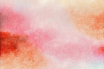 Fototapeta na wymiar An abstract watercolor background with shades gradient of red, orange, pink and cream color, perfect for Valentine's Day or Christmas cards, texture, generative ai