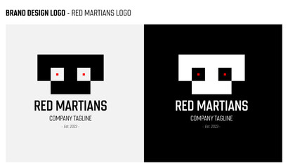 Brand design of Minimal, geometric and modern logo. Monkey logo, martian logo, gorilla. Vector icon
