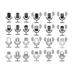 icrophone icon. Audio tool element set line and background vector ilustration.