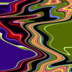 Colorful fluid lines, waves, rainbow, space forms, abstract background