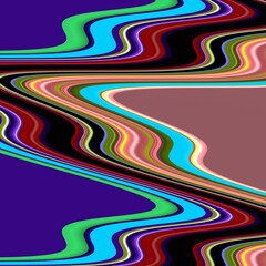 Colorful fluid lines, waves, rainbow, space forms, abstract background