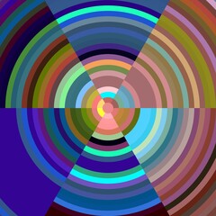 Colorful circles, swirls, round lines, target, abstract background