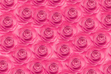 Pink flower pattern for festive background. Floral romance card of pink rose flowers. Composition of pink flowers with their petals open in spring. Flower composition.