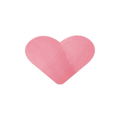 Pink watercolor heart isolated on white background