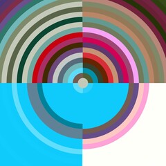Colorful circles, swirls, round lines, target, abstract background