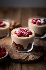 crème tiramisu cheesecake tofu speculoos framboises en verrines