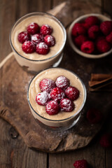 crème tiramisu cheesecake tofu speculoos framboises en verrines