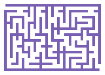Abstract maze. Find right way. Isolated simple square maze black line on white background. Vector illustration.