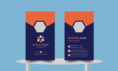 Stylish Business Card | Corporate Business Card | Blue Clean Creative Art Business Card | Design Double-sided layout