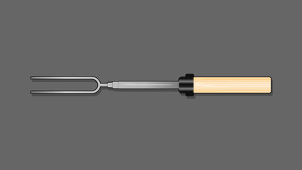 Marshmallow fork or Telescoping extendable roasting fork, realistic flat 3d icon. Vector illustration in trendy style. Editable graphic resources for many purposes.  - obrazy, fototapety, plakaty