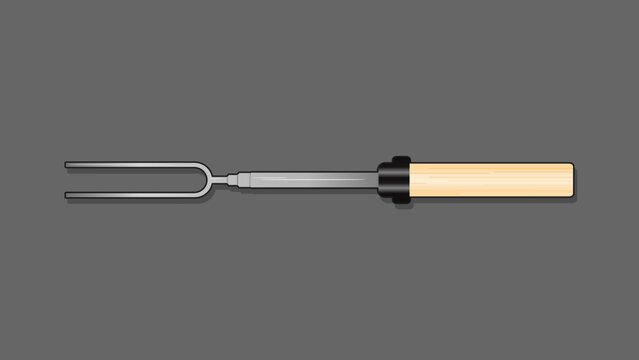 Marshmallow fork or Telescoping extendable roasting fork, realistic flat 3d icon. Vector illustration in trendy style. Editable graphic resources for many purposes. 
