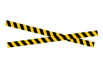 Danger. Do not cross. The tape is protective yellow with black. Stop. Caution and warning.